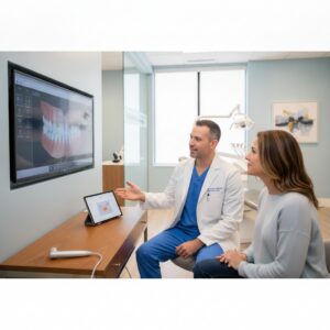 Modern dental office at 1241 Castle Hill Ave during a patient consultation