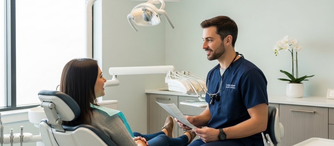 Patient consultation in a modern dental setting